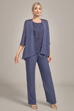 Stormy 3 Piece Chiffon Lace Mother of Pants Suits