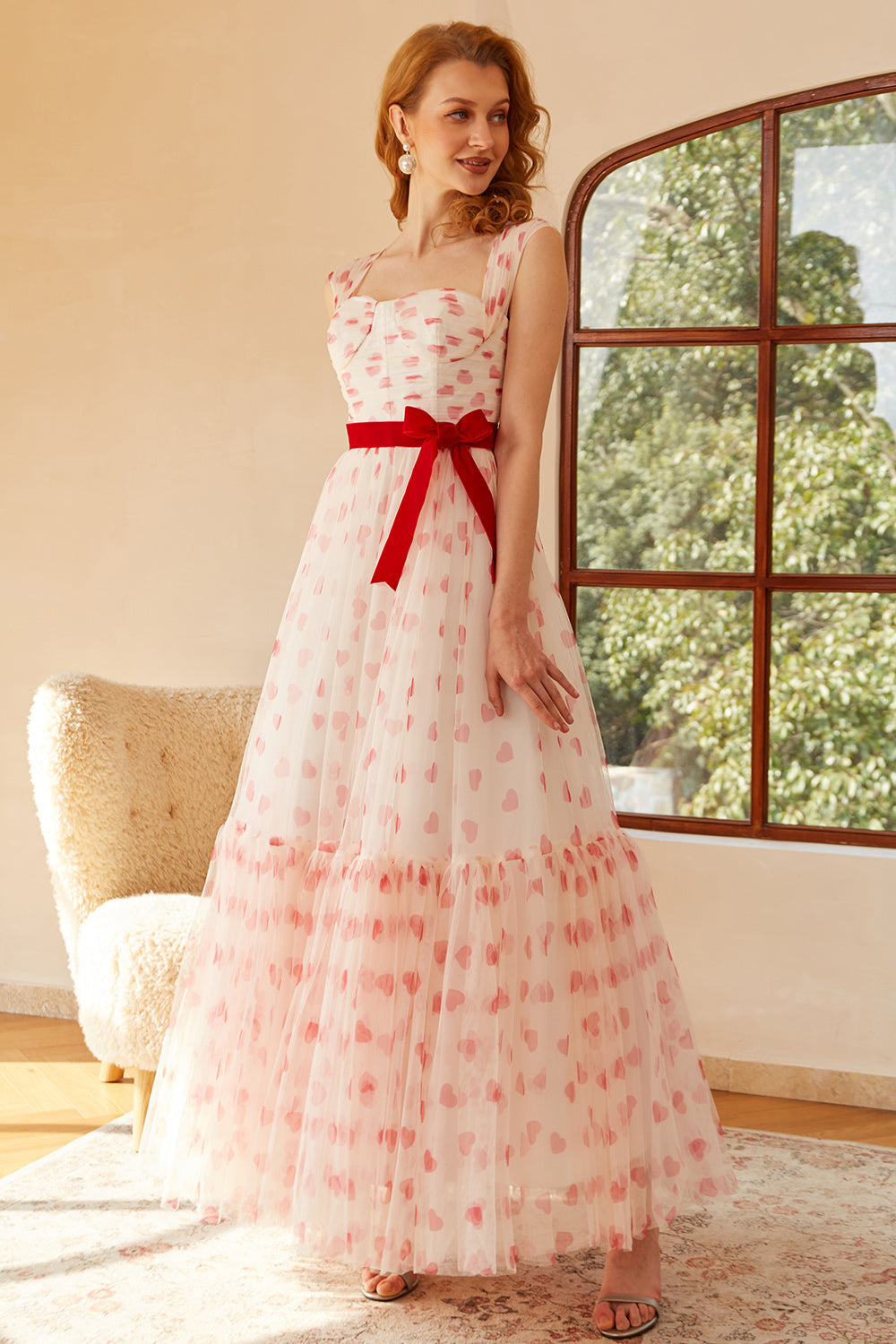 Princess A Line Sweetheart Long Ball Dress with Bowknot