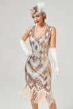 Golden Sequins 1920s Dress with Fringe