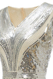 Apricot Sequins 1920s Prom Dress
