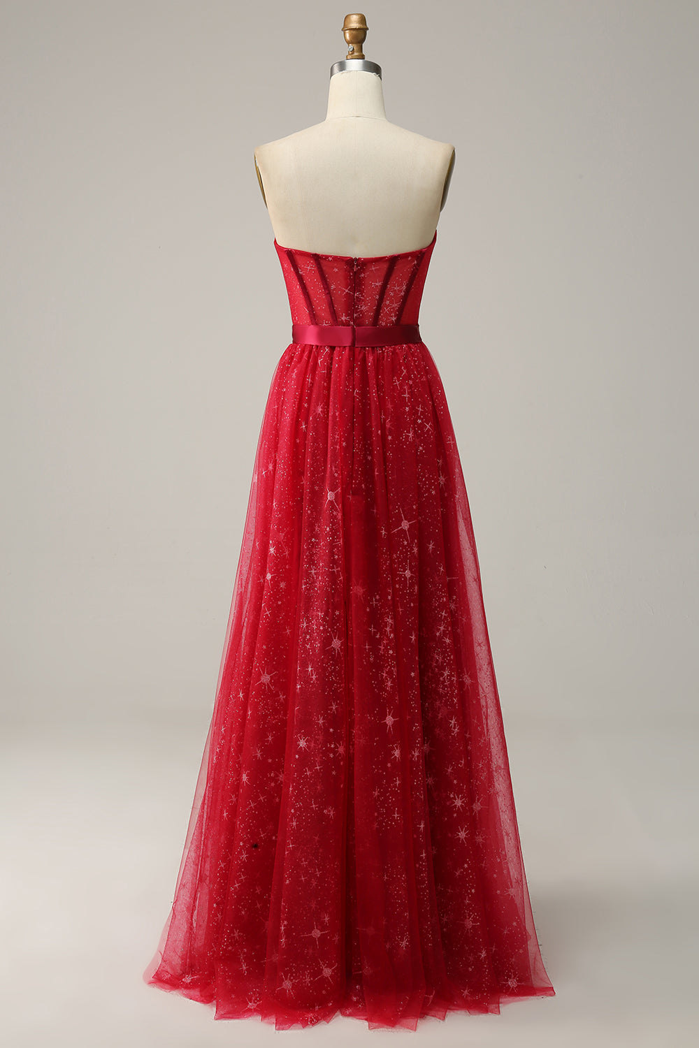 ZAPAKA Women Red Strapless Tulle Corset Ball Prom Dress A Line Sleeveless Party  Dress – ZAPAKA NZ
