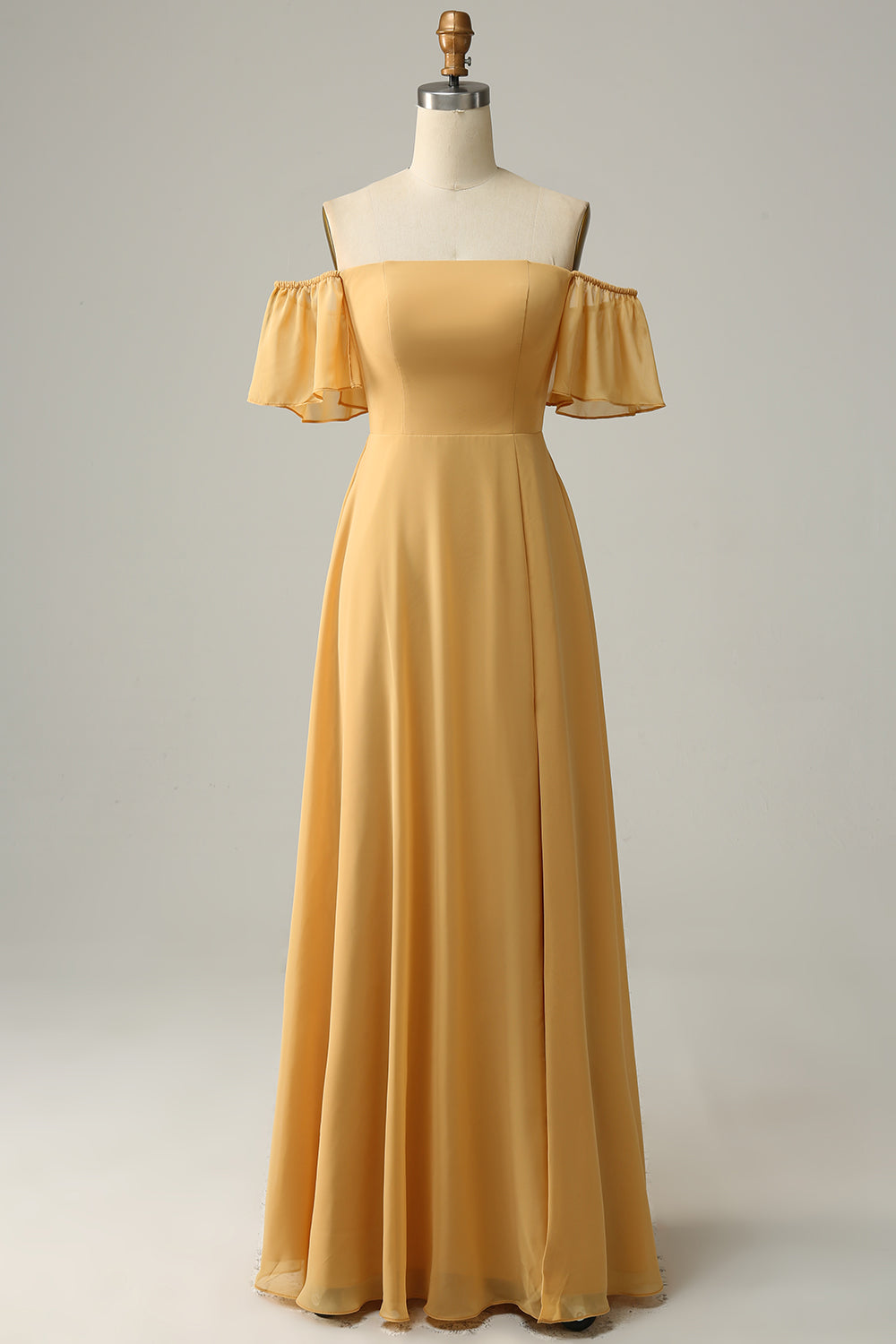 Zapaka Women Yellow Long Bridesmaid Dress A Line Off the Shoulder Wedding Guest Party Dress ZAPAKA NZ Zapaka Women Yellow Long Bridesmaid Dress A Line Off the Shoulder Wedding Guest Party Dress ZAPAKA NZ