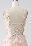 Blush A-Line Spaghetti Straps Long Ball Dress with Appliques