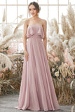 Elegant Strapless Chiffon Bridesmaid Dress