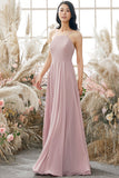 Dusty Pink Chiffon Bridesmaid Dress