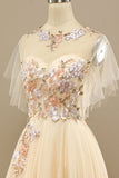 Yellow Long Prom Dress With Appliques