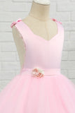 Pink Floor Length Flower Girl Dress