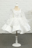 Ivory Sequins Flower Girl Dress with Bow