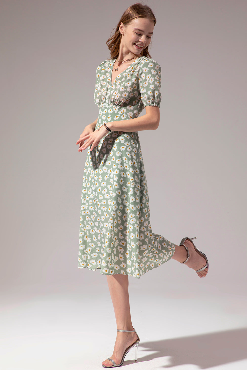 1950s Polka Dots Ivory Dress