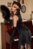 Black Sequined Flapper Dress 1920s Dress
