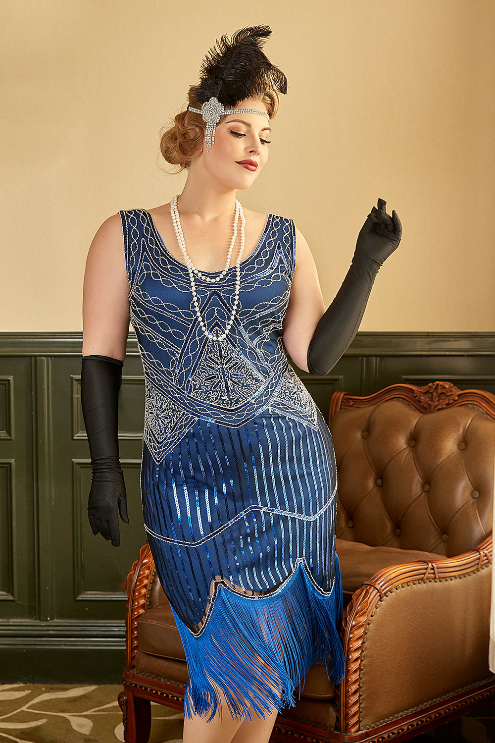 Women's Plus Size 1920s Dress Sequin Pink Flapper Dress