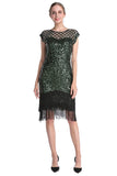 Dark Green Sequin 1920s Dress