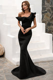 One Shoulder Mermaid Burgundy Ball Dress