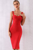 Red Cocktail Party Bodycon Dress