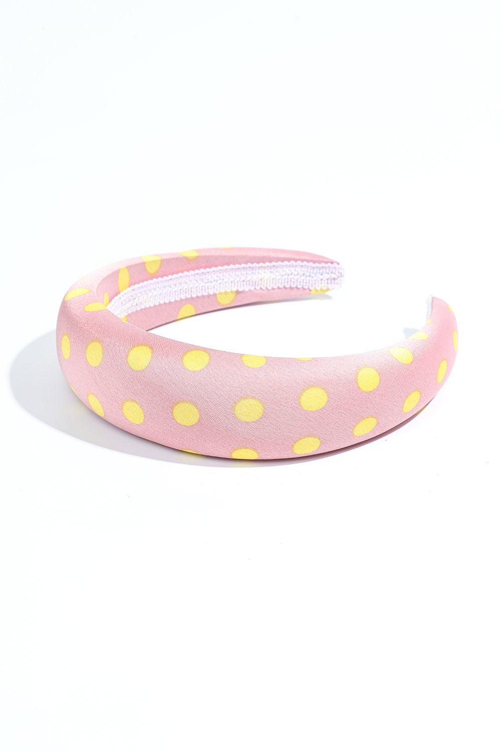Pink Polka Dot Sponge Wide Brim Headband