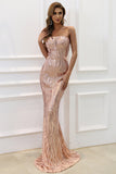 Rose Gold Sequin Mermaid Ball Dress