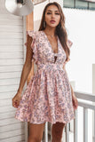 Floral Print Navy Casual Dress