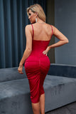 Sheath Spaghetti Straps Burgundy Holiday Party Dress