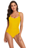 Open Back Solid Color One-Piece Swimwear