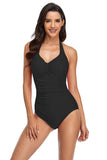 Solid Color One-Piece Swimwear
