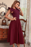 Cap-Sleeved A-Line Semi-Formal Party Dress
