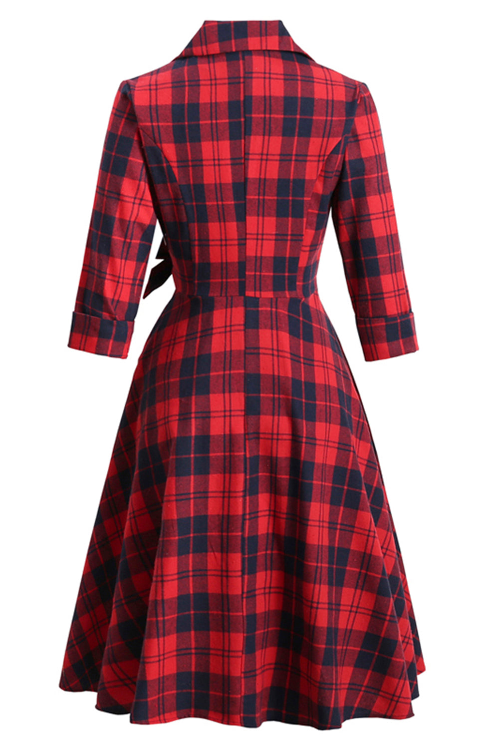 Red Plaid Vintage 1950s Dress