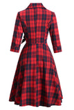 Red Plaid Vintage 1950s Dress