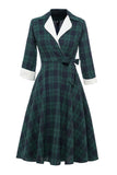 Green Plaid Vintage 1950s Dress