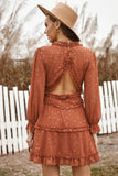Brick_Red Mini Summer Dress