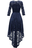 Navy High Low Lace Dre