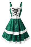 Green Christmas Vintage Velvet Plus Size Dress