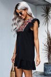 Black Floral Boho Summer Dress