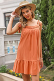 Spaghetti Straps Orange Summer Dress