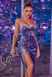 Purple Velvet Party Dress