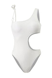 White Cut Out One Piece Swimsuits