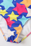 Blue Star Printed One Piece Swimsuits