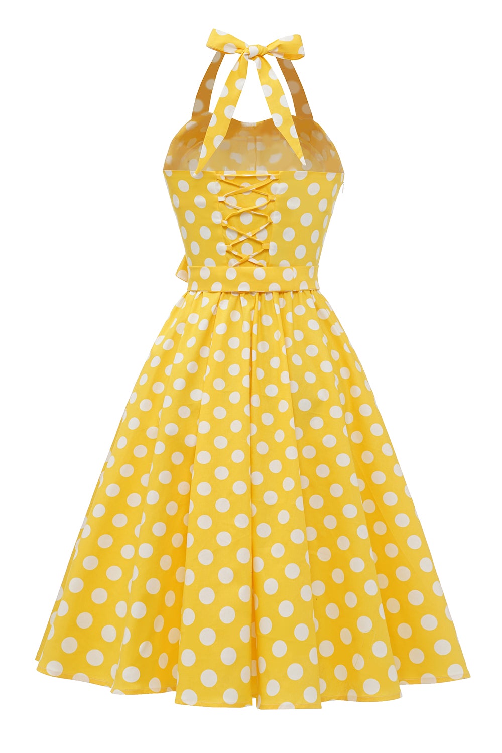 Yellow Polka Dots Pin Up Vintage Dress