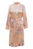 Blush Floral Bridal Satin Robe