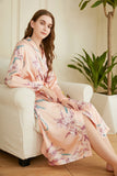 Blush Floral Satin Bridesmaid Robe