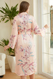 Blush Floral Satin Bridesmaid Robe