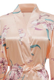 Blush Floral Bridal Satin Robe