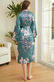 Blush Floral Satin Bridesmaid Robe