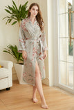 Blush Floral Satin Bridesmaid Robe