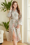 Blush Floral Satin Bridesmaid Robe