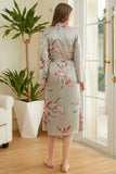 Blush Floral Satin Bridesmaid Robe