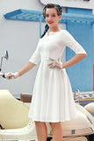 White Crepe Formal Dress
