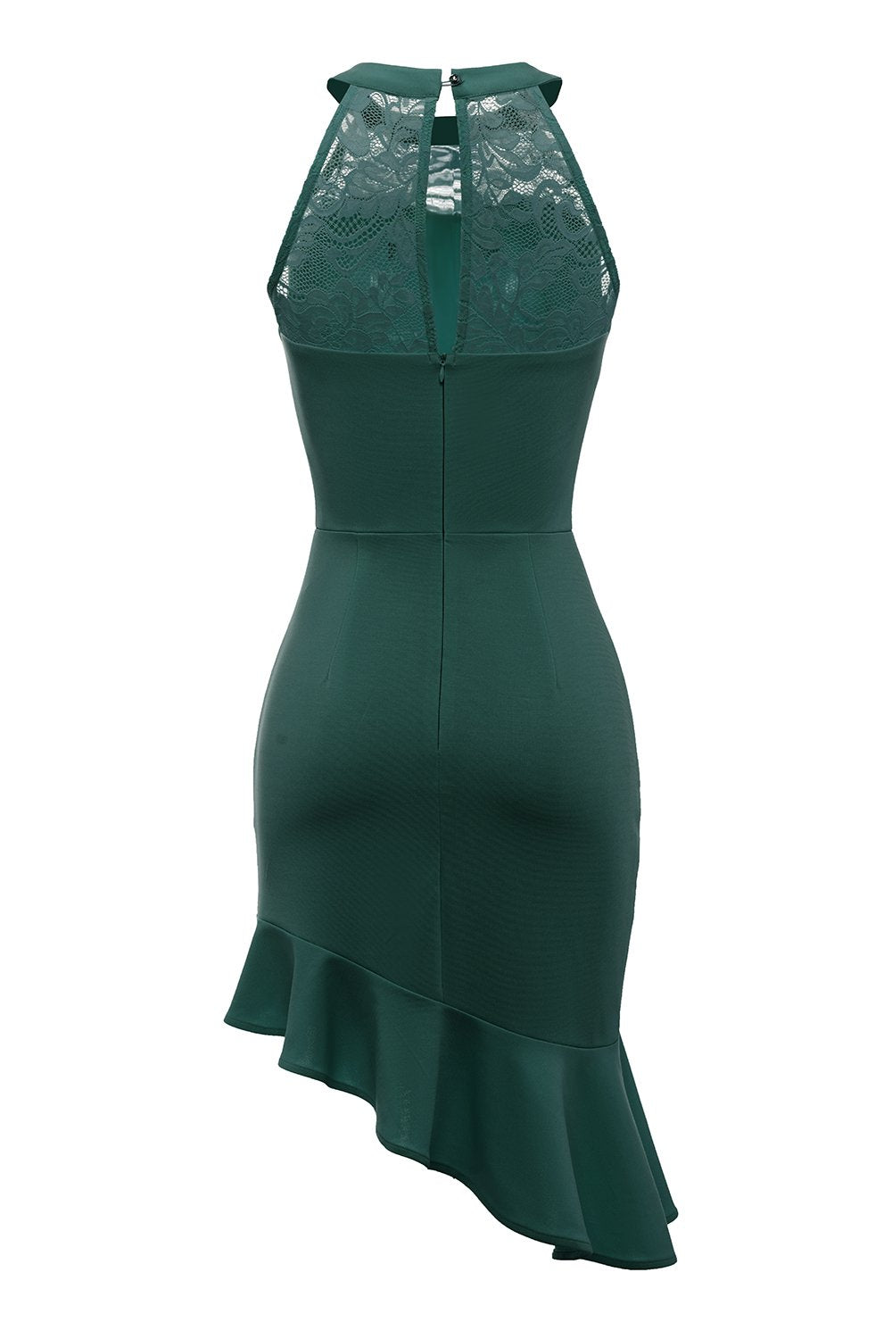 Dark Green Cocktail Dress with Lace