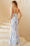 Blue Floral Boho Bridesmaid Dress