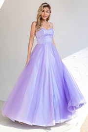 Purple Tulle A-Line Ball Dress
