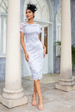 Grey Lace Mother of the Bride Dress